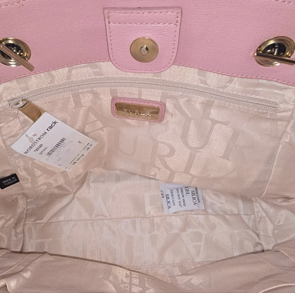 Furla Bag - Julia Medium Magnolia Light Pink Tote NEW WITH TAGS - Picture 7 of 10